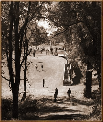 A stairway leading to the monument was built with a grant award in 2004.